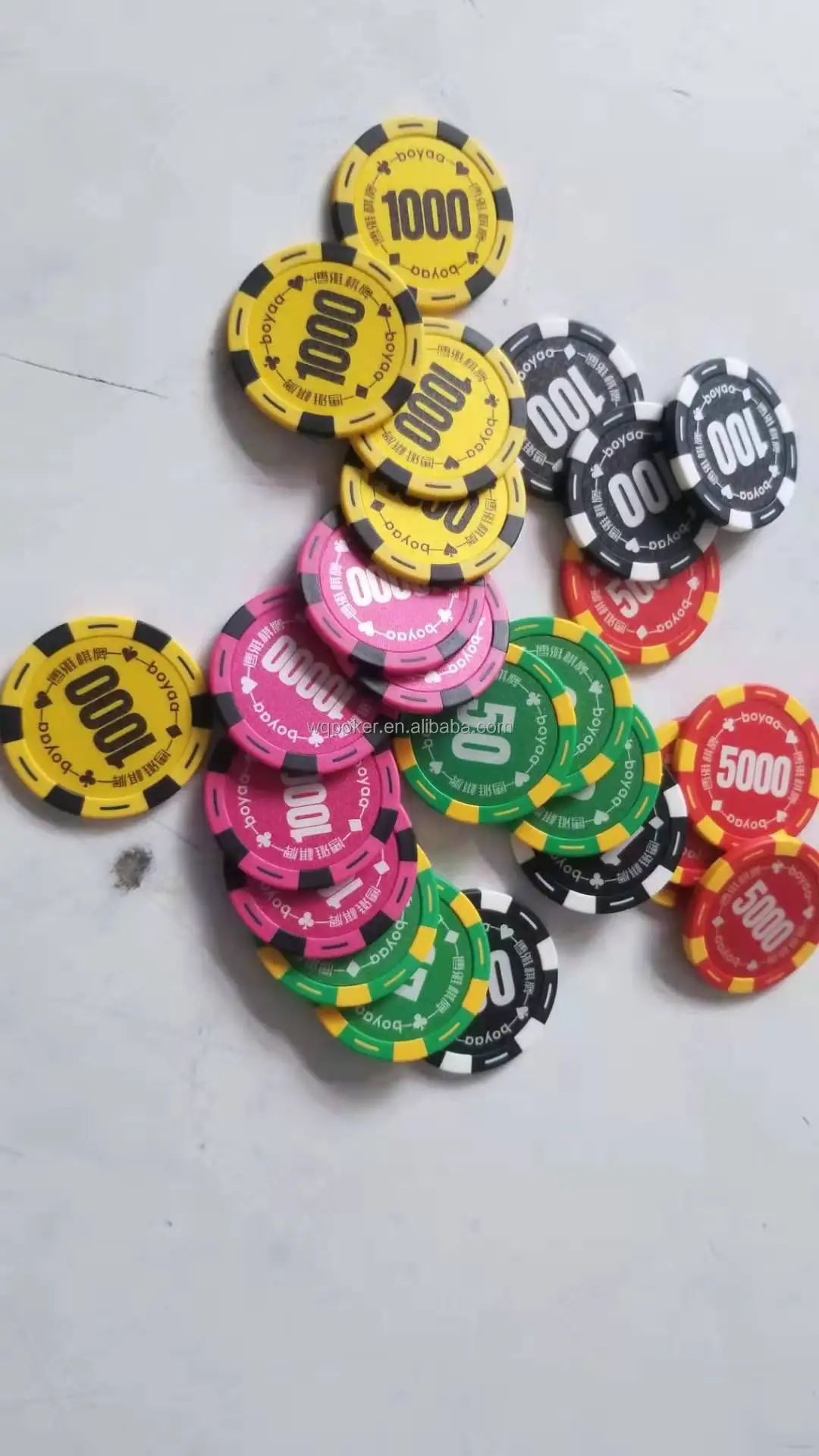 14g Casino Baccarat Crown LAS VEGAS Design Clay Poker Chips Inner Metal with Trim Sticker