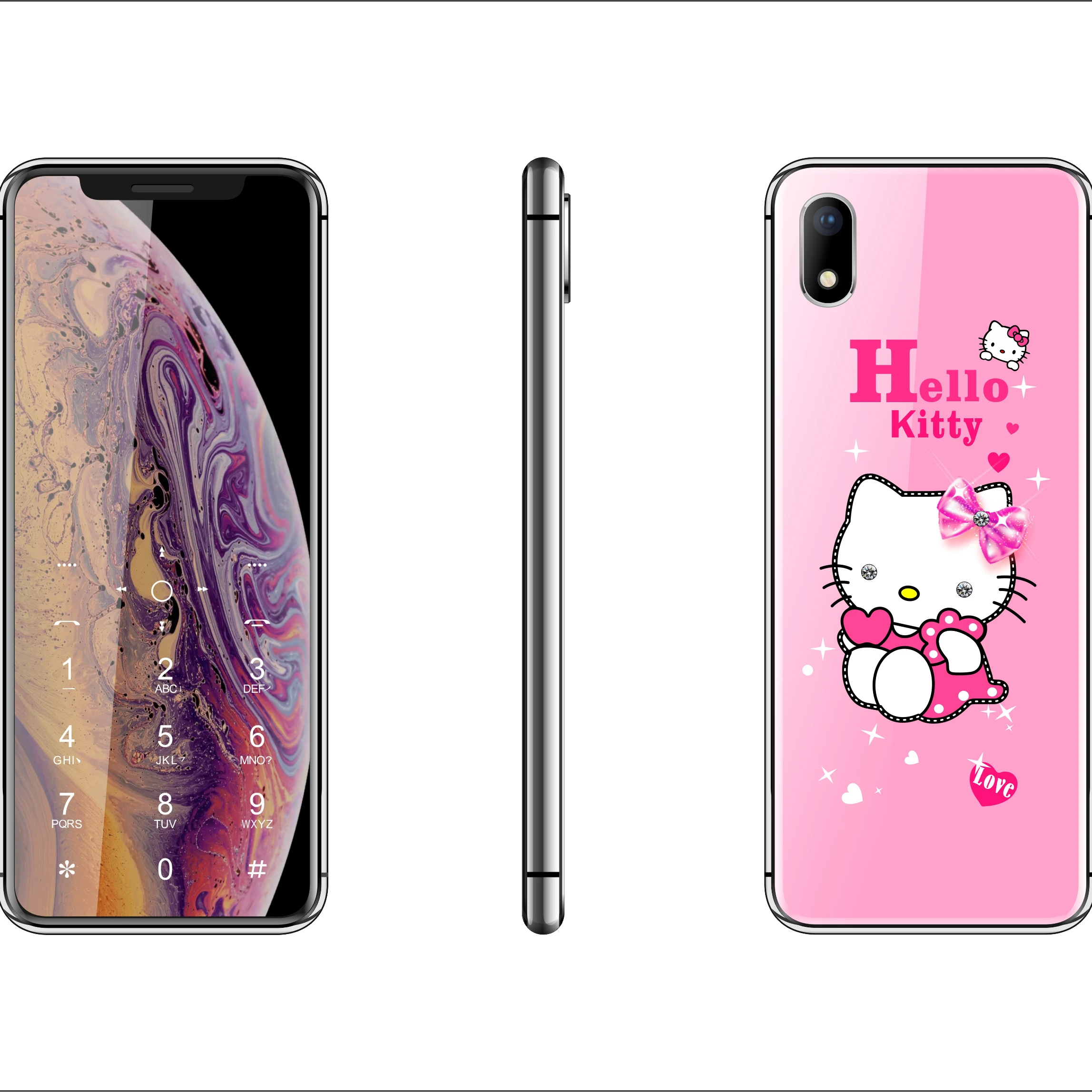 2022 A88 GSM quad band dual sim cartoon designs hello kitty bar mobile mini card phone for kids gifts