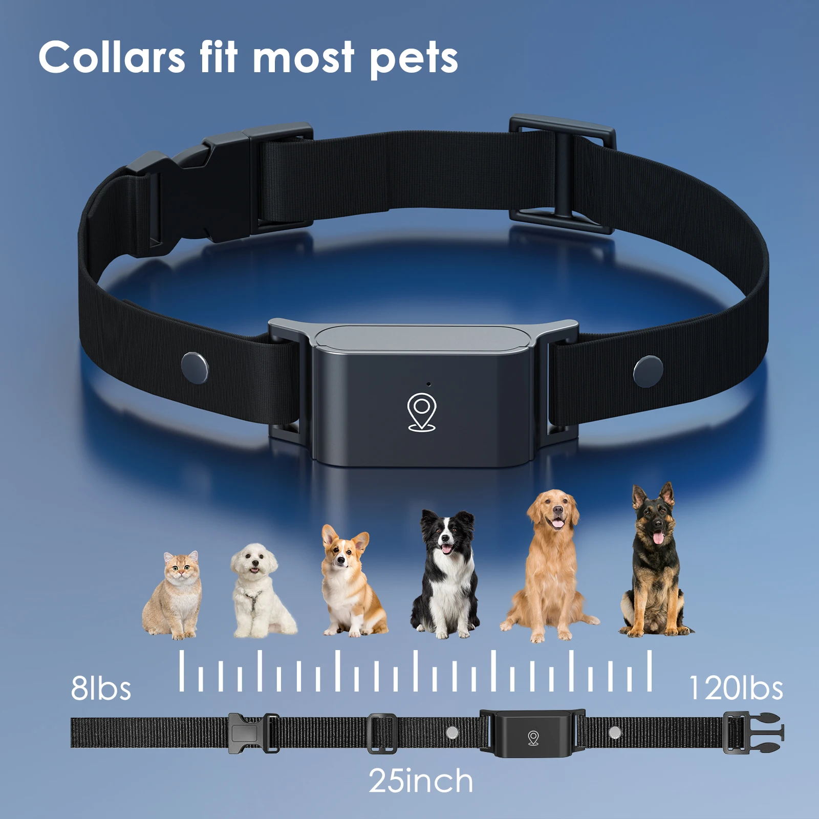 Smart Electronic Pet Tracker Mini GPS Collar with Waterproof Anti-Lost Feature USB Charging WIFI Location for Cats and Dogs