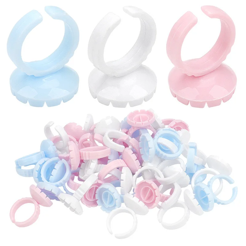 100 Pcs/Pack Wholesale Price Grafting False Eyelash Glue Fan Cup Rings Holder Eyelash Extension Tools Lash Supplies