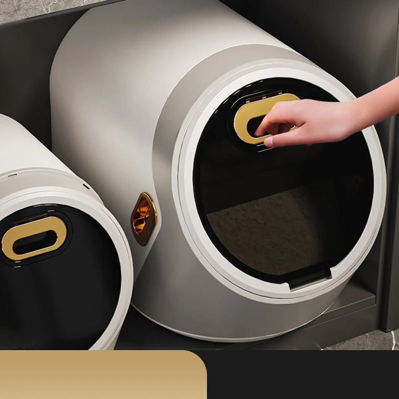 Hot Selling Space Capsule Rice Storage Bucket 30 Pounds Large Capacity Kitchen Grain Storage Container