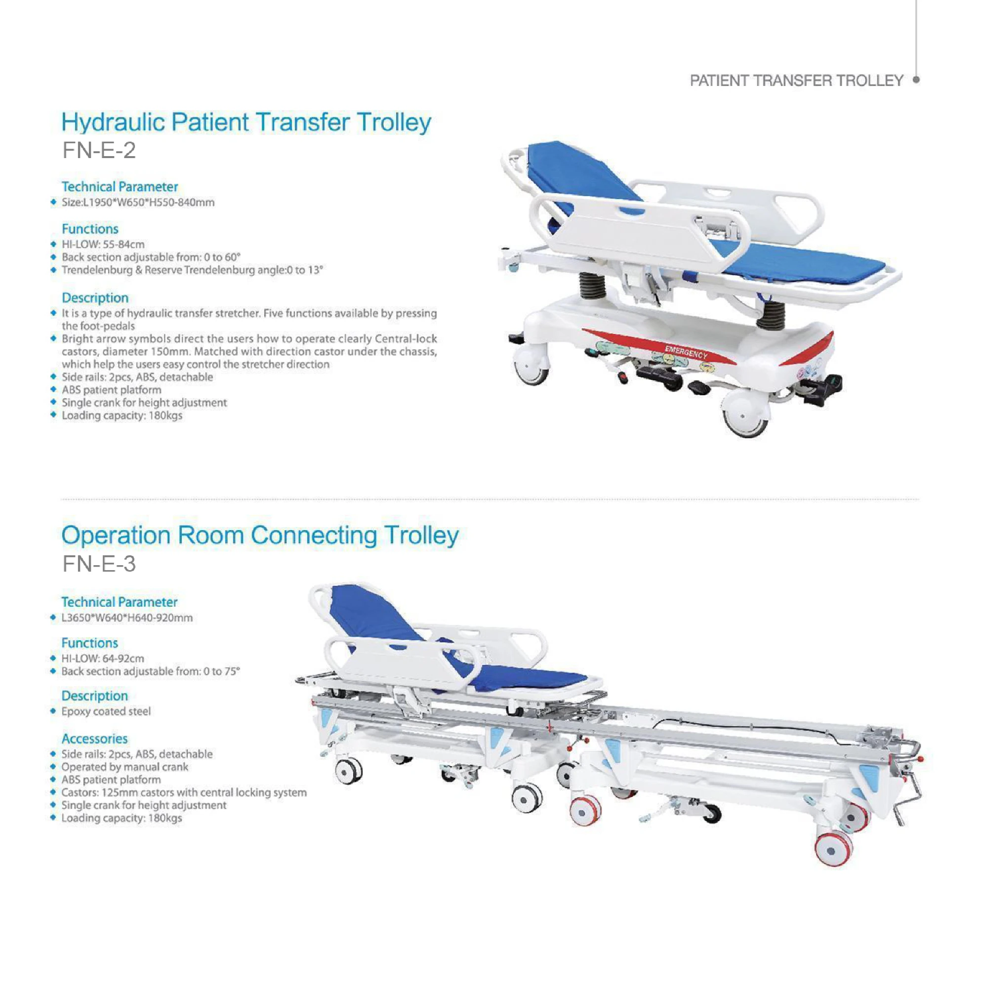 STR-D01 роскошные носилки из высококачественного материала ABS с импортной гидравлической системой подъема и полного