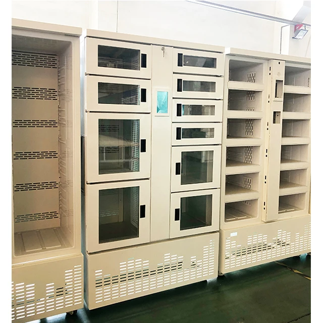 Intelligent RFID Steel Refrigerated Storage Locker Cabinet Weatherproof and Android Wifi Connected for Mall and Gym Use