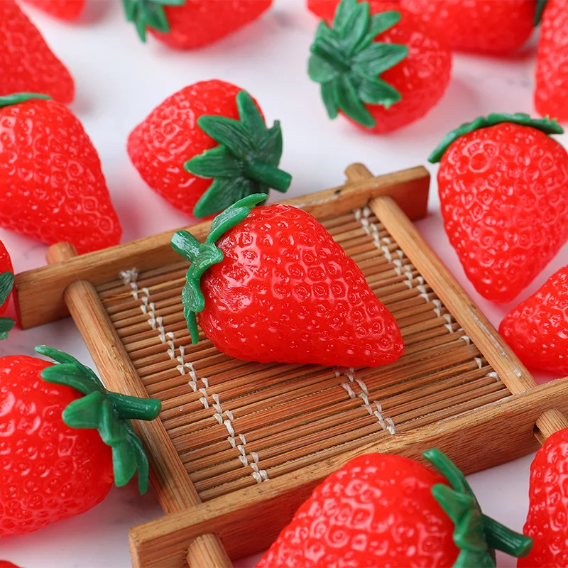 Artificial Fruit Fake Strawberry Plastic Simulation Strawberry Ornament Craft Photography Props Home Decor Kid Toys