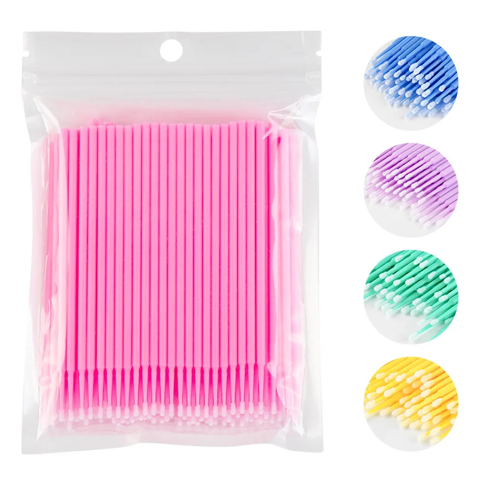 Disposable Eyelash Grafting Pointed Cotton Swab Eyelash Extension Micro Fiber brush Individual Applicators Mascara Brush