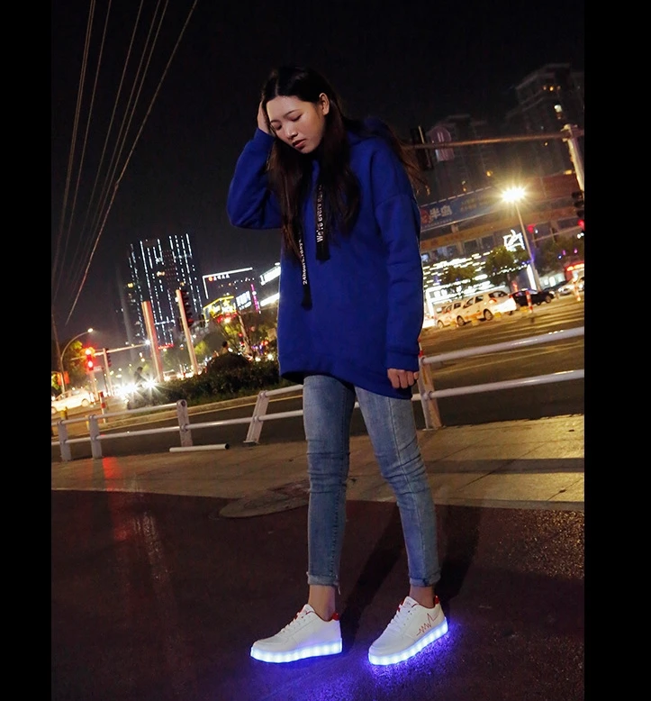 usb rechargeable colorful student board shoes led boy and girl luminous couple light shoes