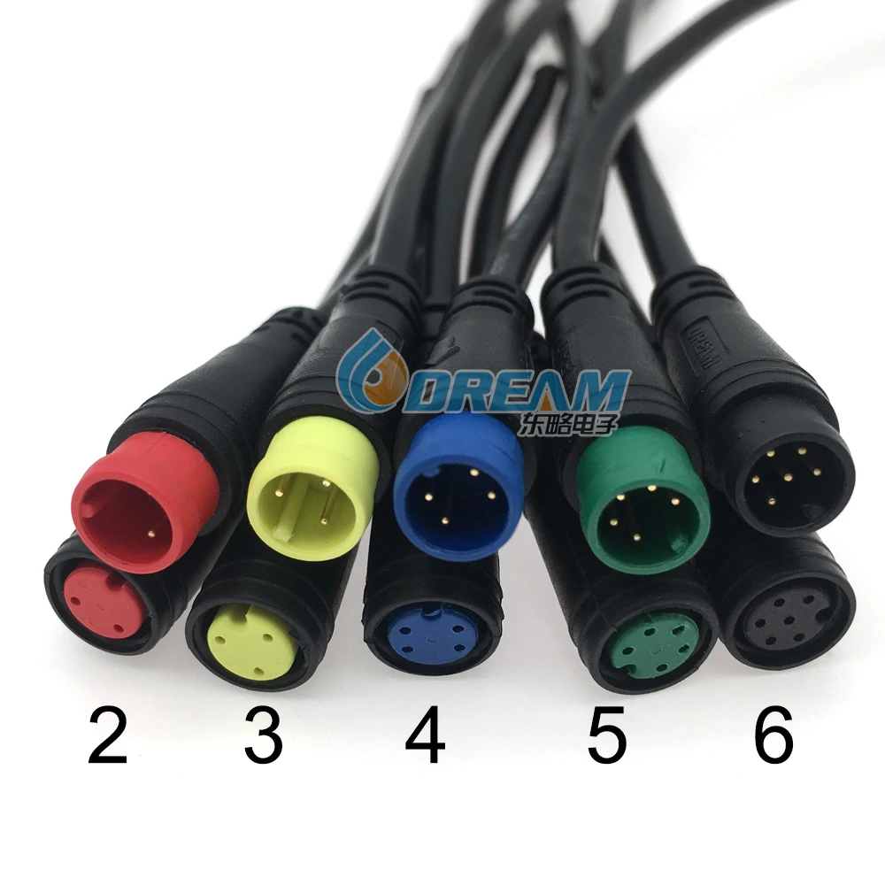 Waterproof Cable for Electric Bike M6 Connector Scooters M6 M7 M8 Wire Connector 3 4 5 6 8 Pin M8 M12 Cable Electric Wire
