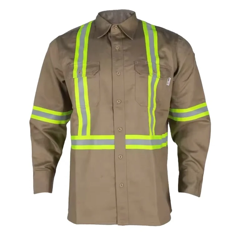 Wholesale Nylon Cotton FRC Fire Resistant Flame Resistant Welder Fireproof Work Fire Proof FR Shirts For Men