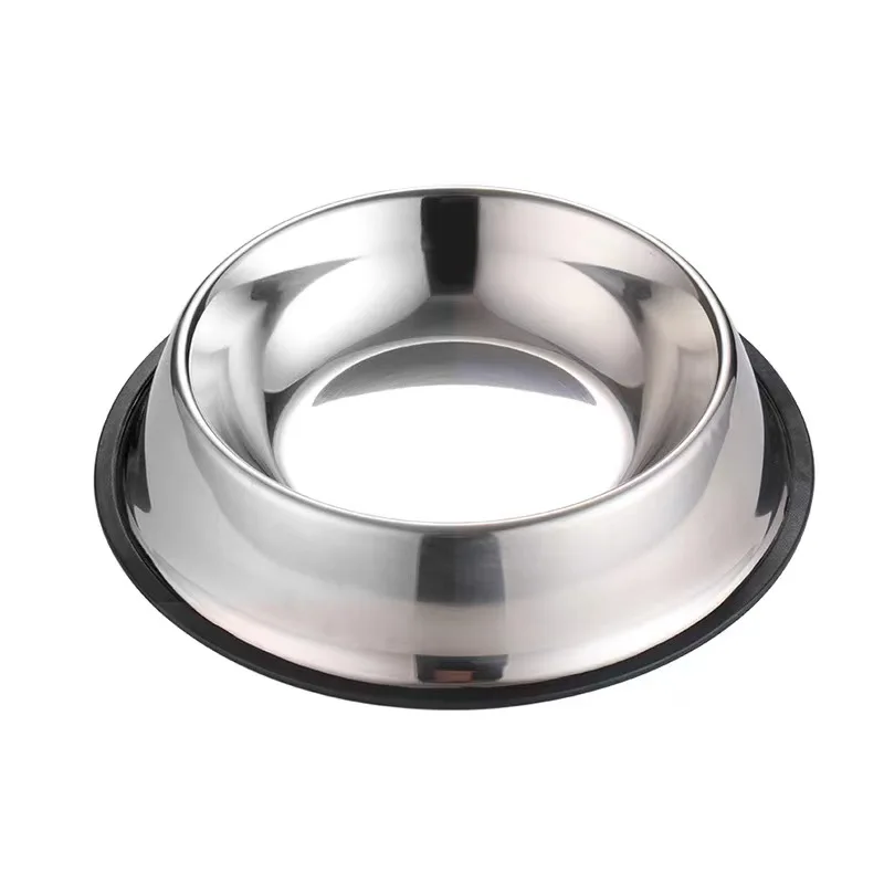Stainless Steel Dog Bowl with Rubber Base for Small/Medium/Large Dogs, Pets Feeder Bowl and Water Bowl Perfect Choice