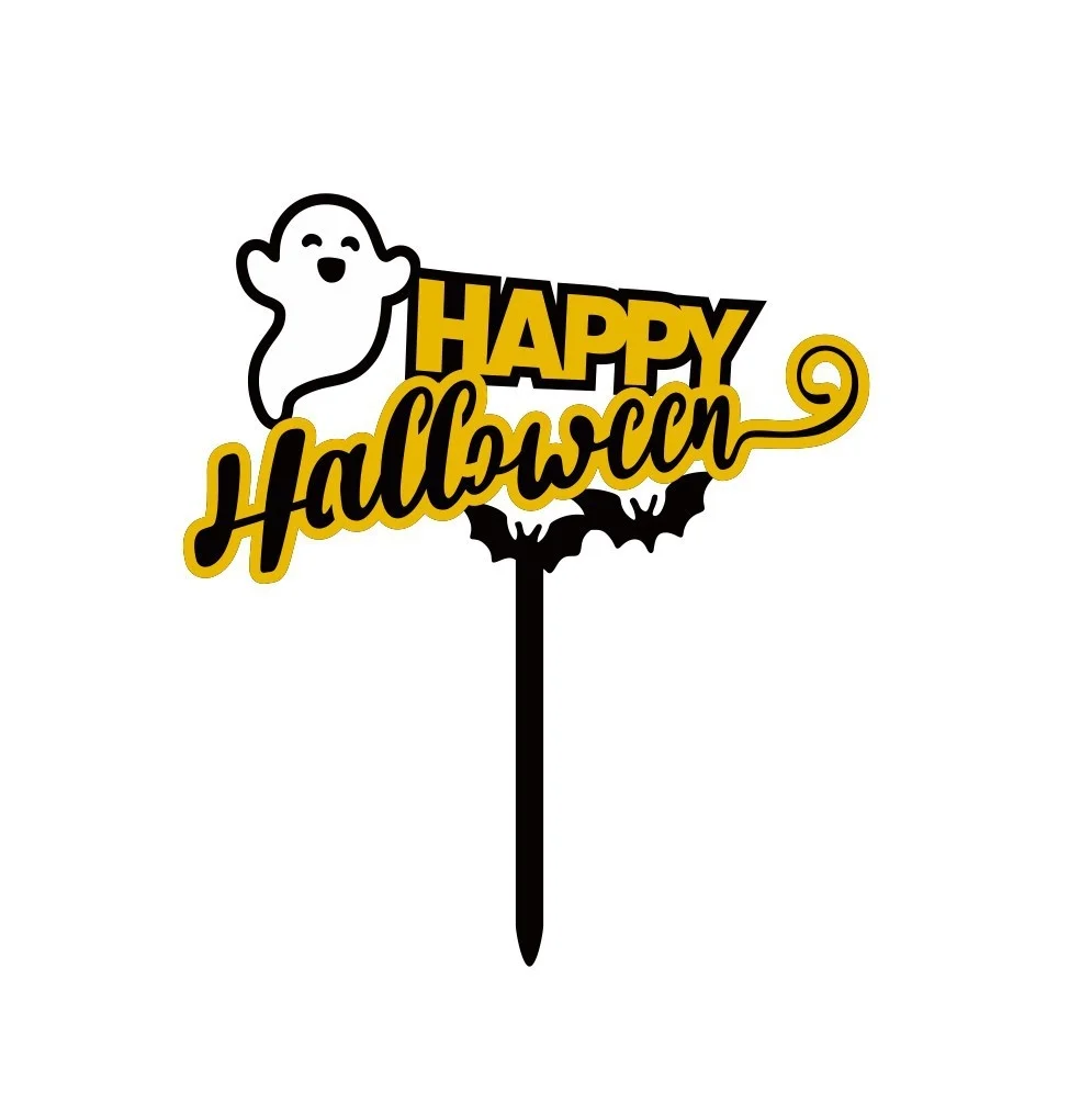Acrylic Halloween Cake Plug-In Party Supplies for Halloween Decoration and Cake Topping Featuring Number-shaped Props