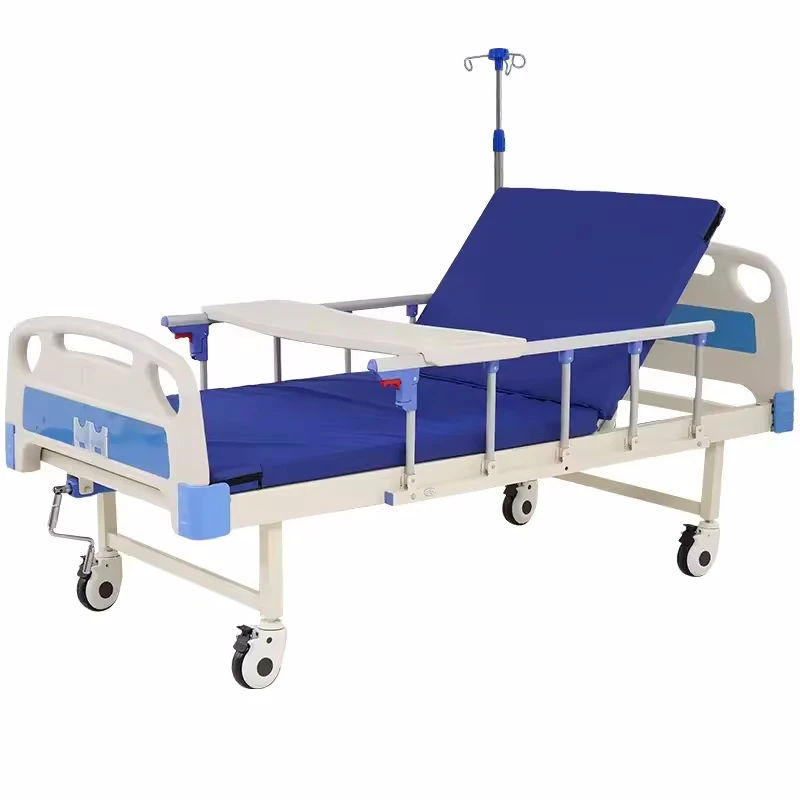 Factory wholesale high quality hospital furniture Abs bed manual 1 crank hospital bed set
