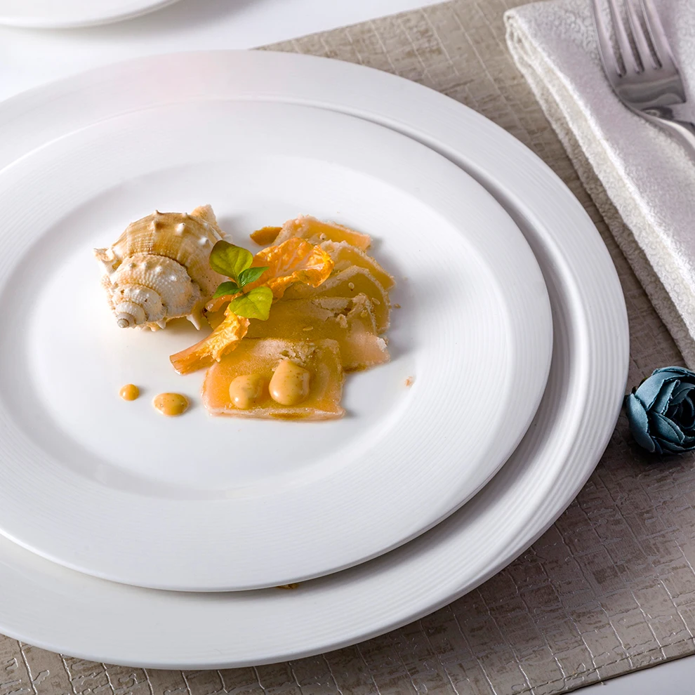 Unique Design Porcelain Banquet Dinnerware Wedding White Ceramic Dinner Set Cheap Stock Restaurant Tableware