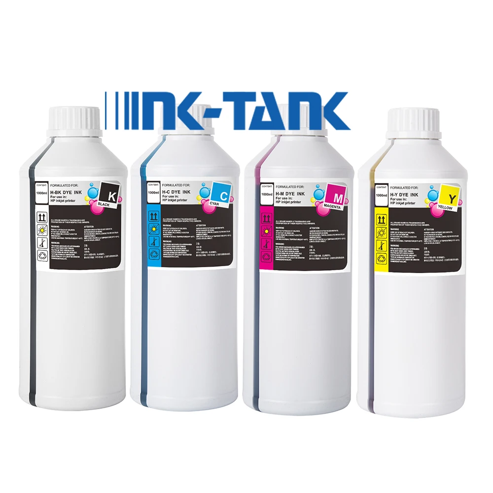 INK-TANK 500ml 1000ml High Quality  Universal Compatible Premium Color Refill Inkjet Dye Ink For HP Printer