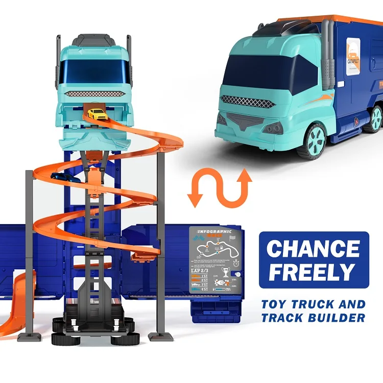 SINOVAN CE ROSH Hot Selling Toy Truck Transform Track Trailer truck with sound