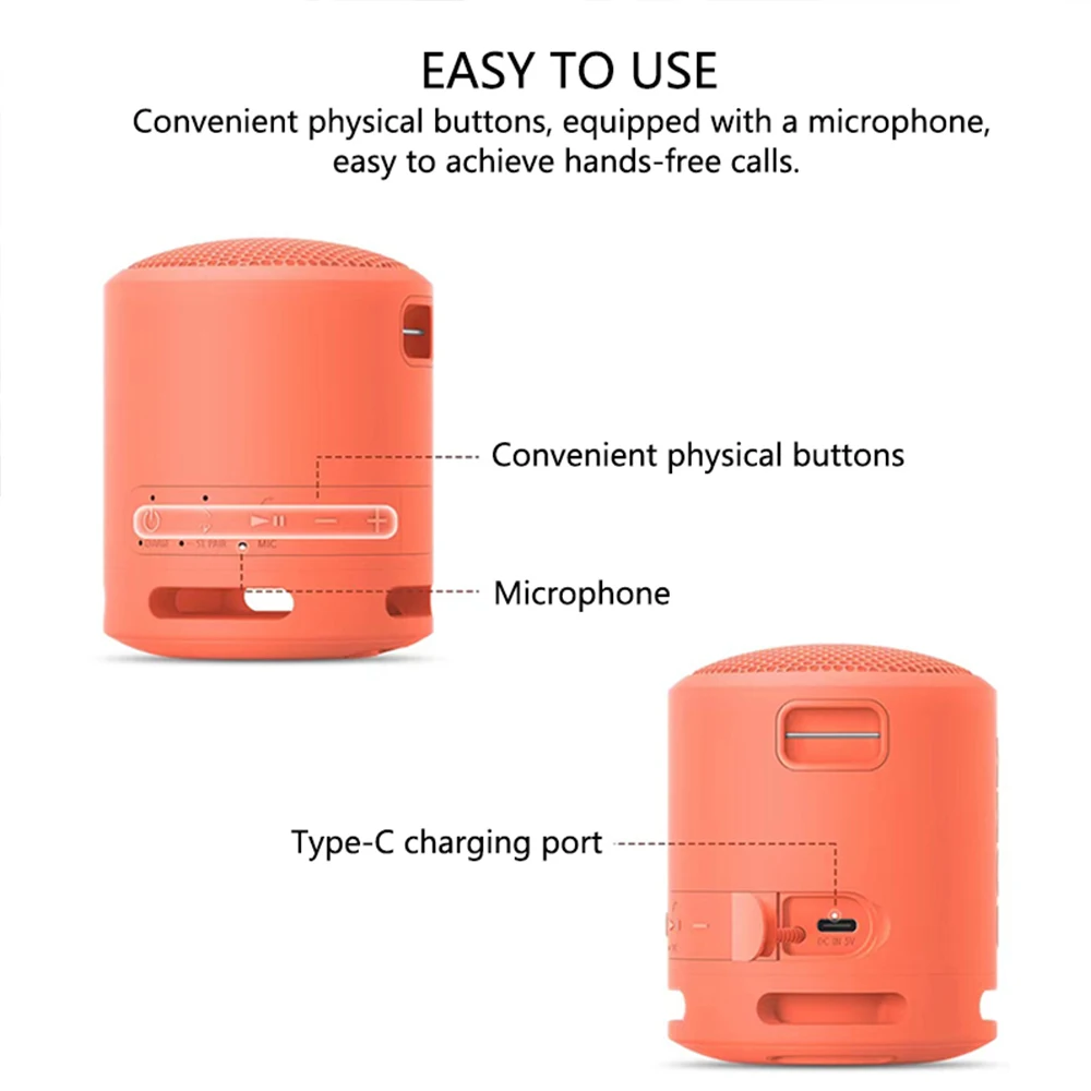 Punchy Sound Waterproof Portable Wireless Speaker for Sony SRS-XB13 Extra BASS Subwoofer Outdoor mini stereo speakers