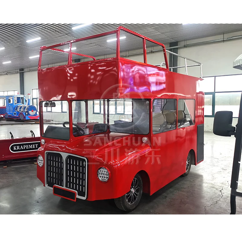 China Manufacturer City Electric Double Decker Mini Tourist Train  Sightseeing Shuttle Bus For Sale