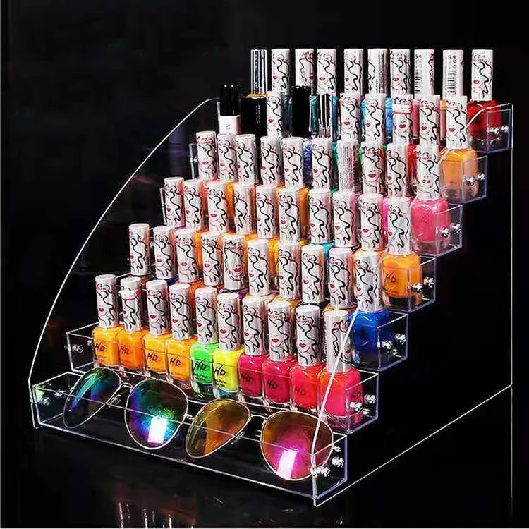 Acrylic Transparent Trapezoid Display Shelf Supermarket Front Shelf Small Shelf Multi-layer Chewing Gum Rack Nail Display Rack