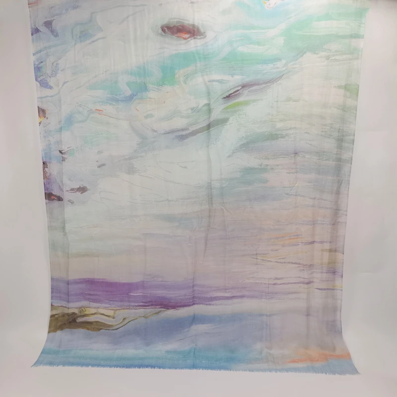 Custom logo oem odm Light Italian Printing Cashmere wool scarf shawl New Design cashmere Shawl for women