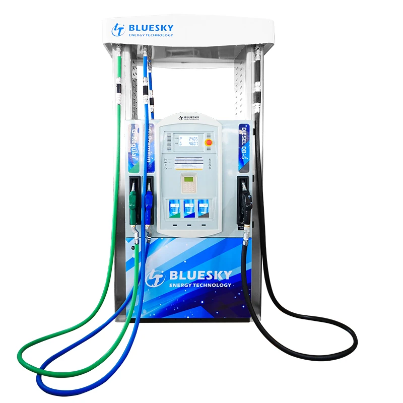 High Quality petrol fuel dispenser with four automatic nozzle gun filling station gas station