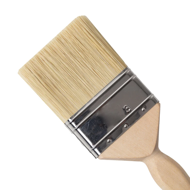 High Quality Synthetic Fiber PET Wall Paint Brush Set With Nylon Hair Wood Handle
