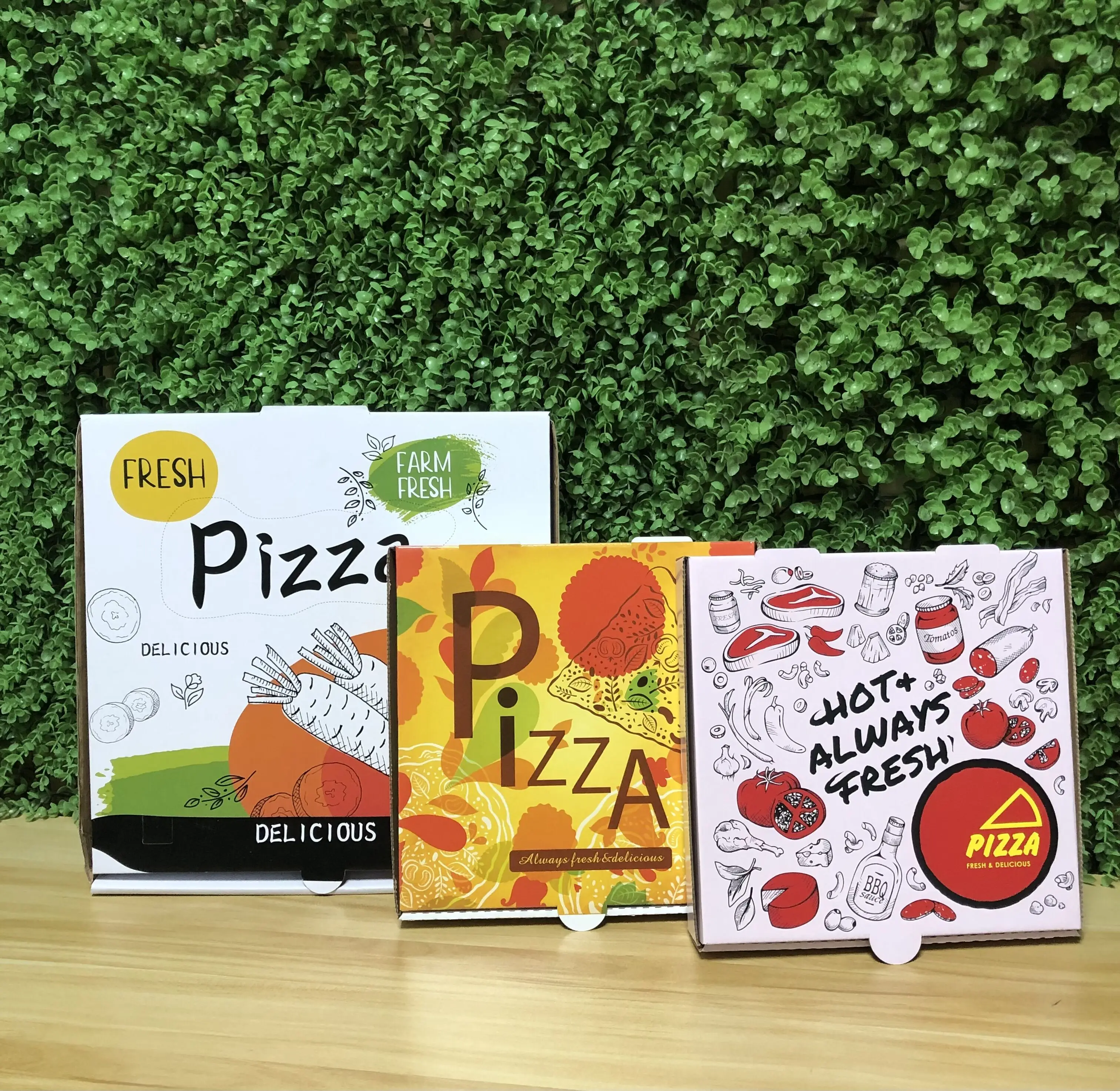 Cheap 10X10 Inches 12Inch 14Inch 16Inch Kraft Corrugated B-Flute Cardboard Brown Red Green Small Pizza Boxes