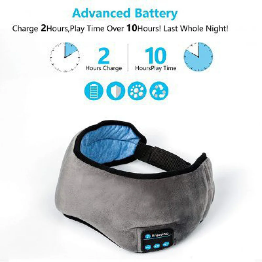 Wireless Sleeping Headphones Stereo Sleep Eye Mask Music Sleeping Headsets with Microphone