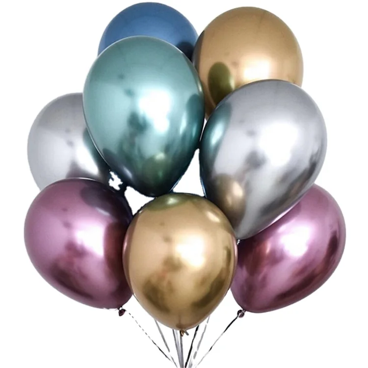 High Quality 12 inch Birthday Graduation Party Decoration Pearl White Gold Chrome Metallic Balloons Latex