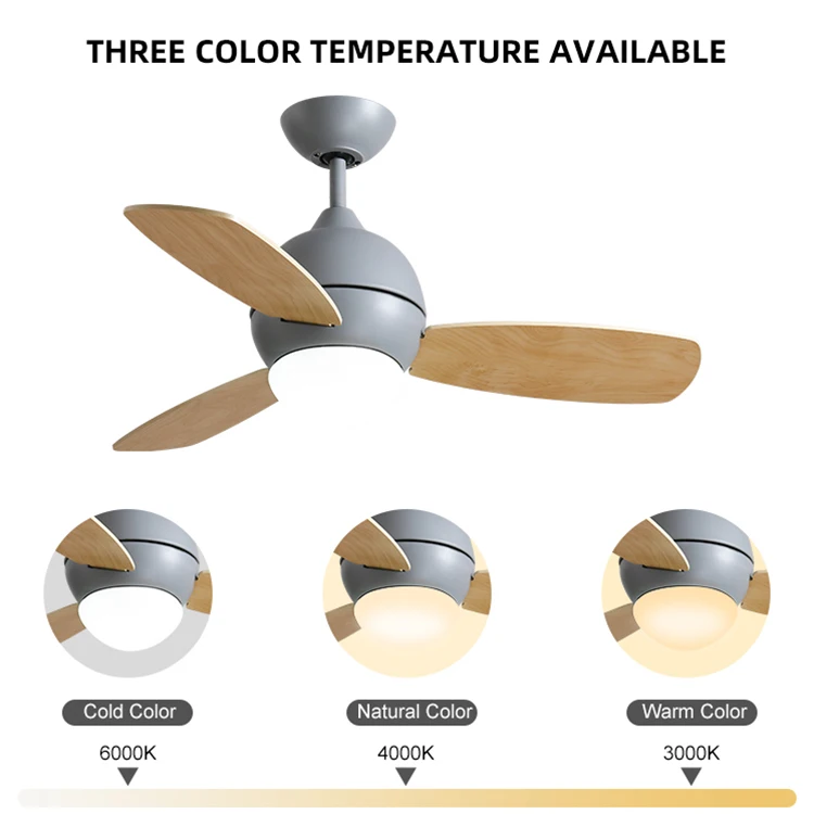 Superior Quality 3 Plywood Blades AC Motor Morden Indoor Decoration Remote Control Led Ceiling Fan Light