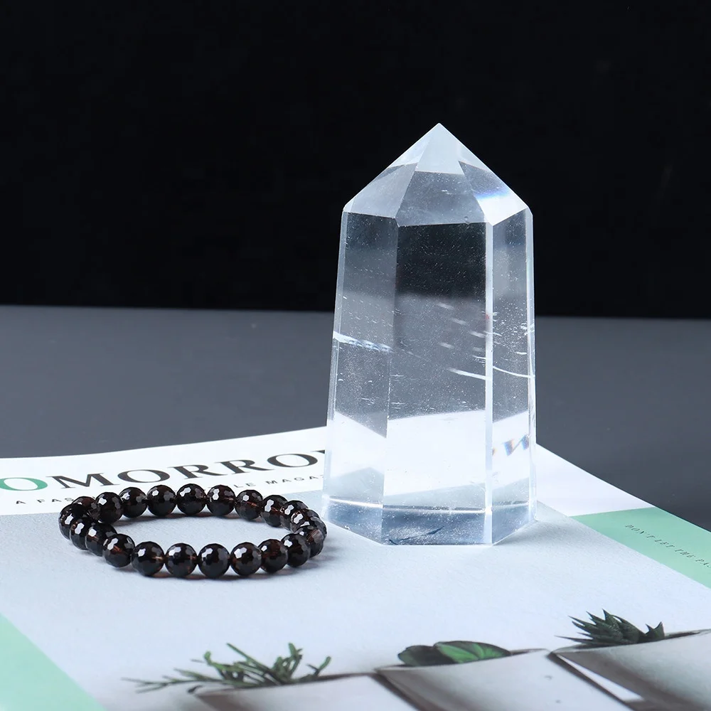 Healing Crystal Wands Faceted Single Point Polished Tumbled Stones Clear Crystal Wand