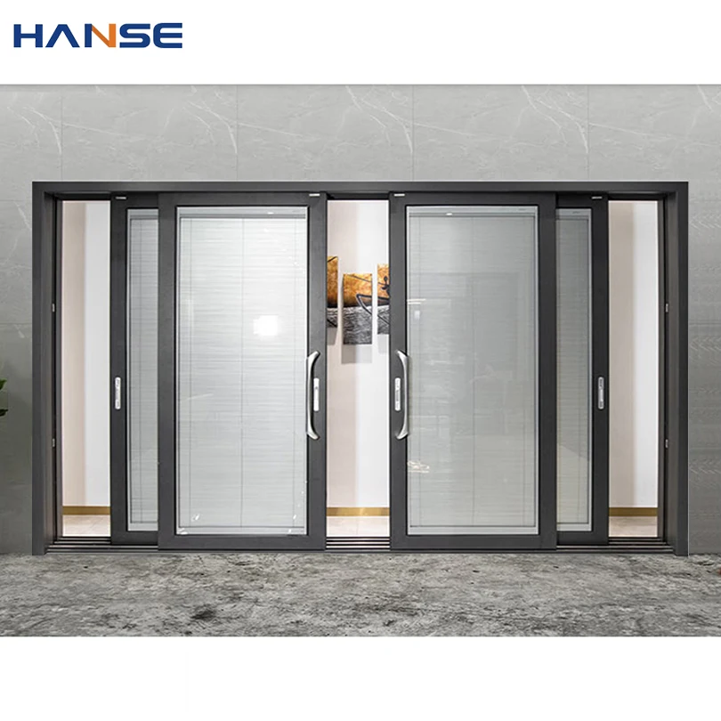 modern strong thermal broken double glazed tempered glass aluminium bathroom aluminum door kitchen entrance doors design
