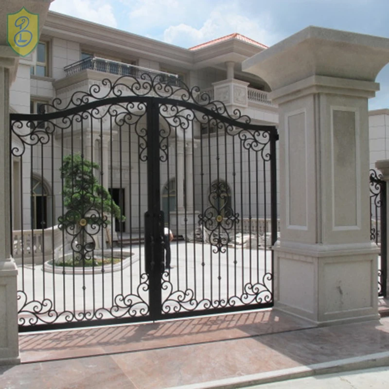 BEAUTIFUL LARGE ESTATE HAND WROUGHT IRON DRIVEWAY ENTRY GATE
