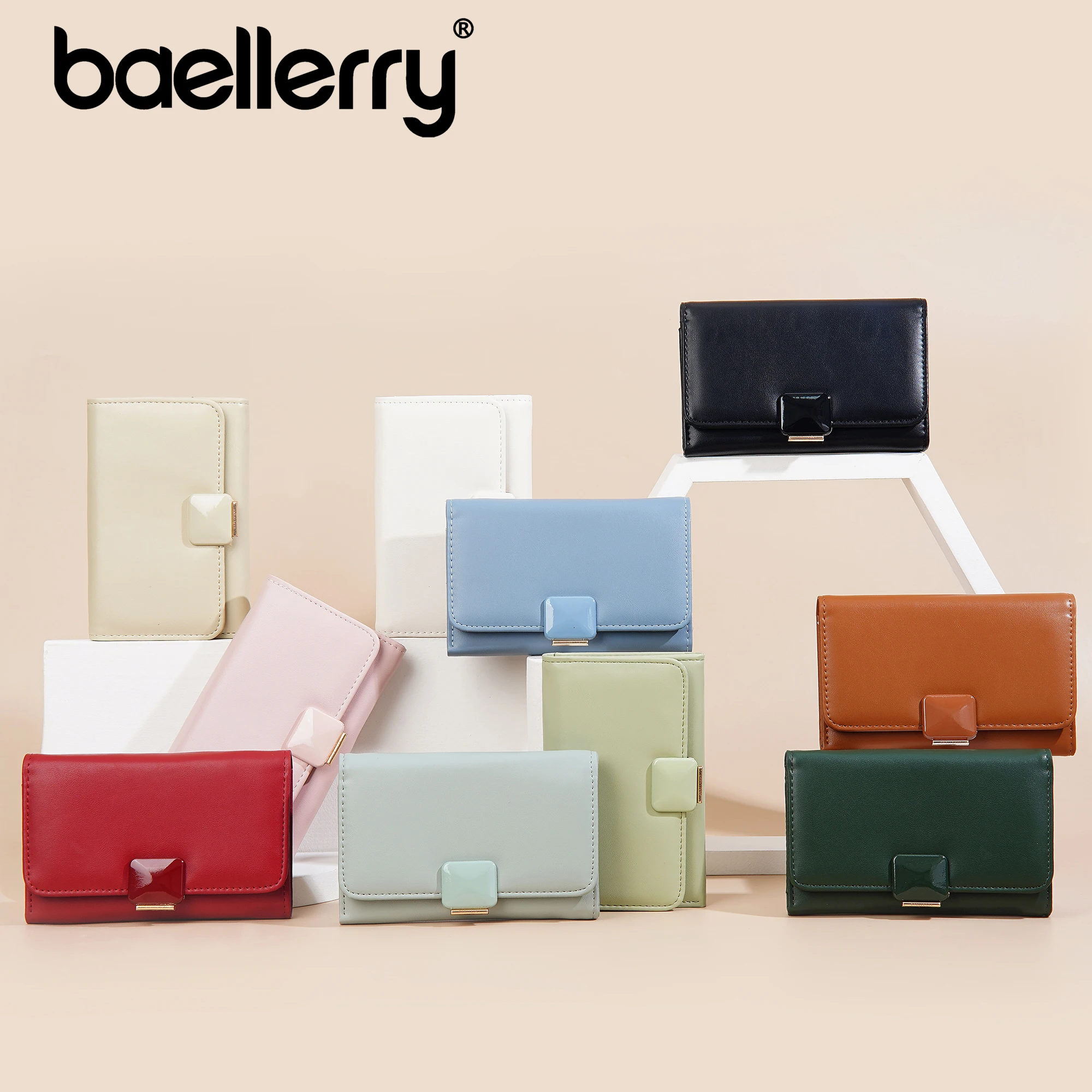 Baellerry Wholesale Large capacity Multi slot card holder Long Mobile Phone Bag Button closure Purse Handbag wallet for women