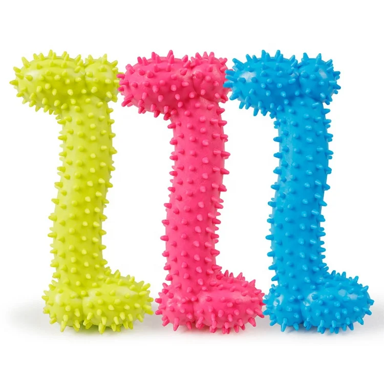 High Quality Bone Shape Bite Resistant Teeth Cleaning Rubber Chew Dog Pet Toy