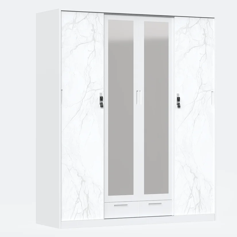Metal Wardrobe Steel Cabinet Almirah Bedroom Metal Furniture Closet Storage Wardrobe
