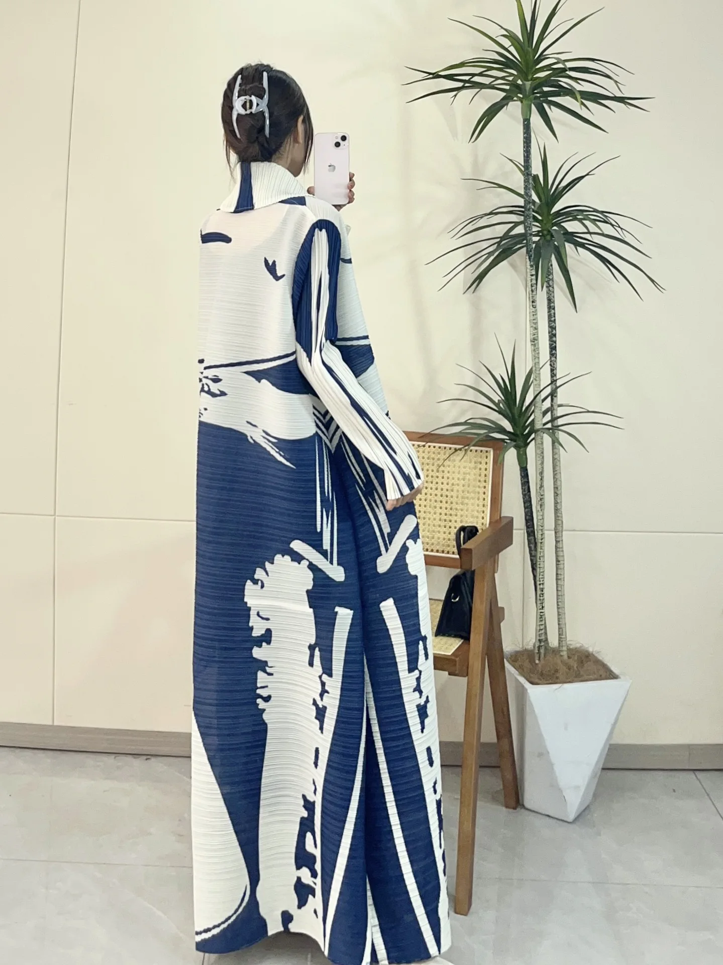 Высококачественное Плиссированное пальто Miyake из Дубая с принтом кафтан открытой спереди женское мусульманское свободное арабское скромное абайя