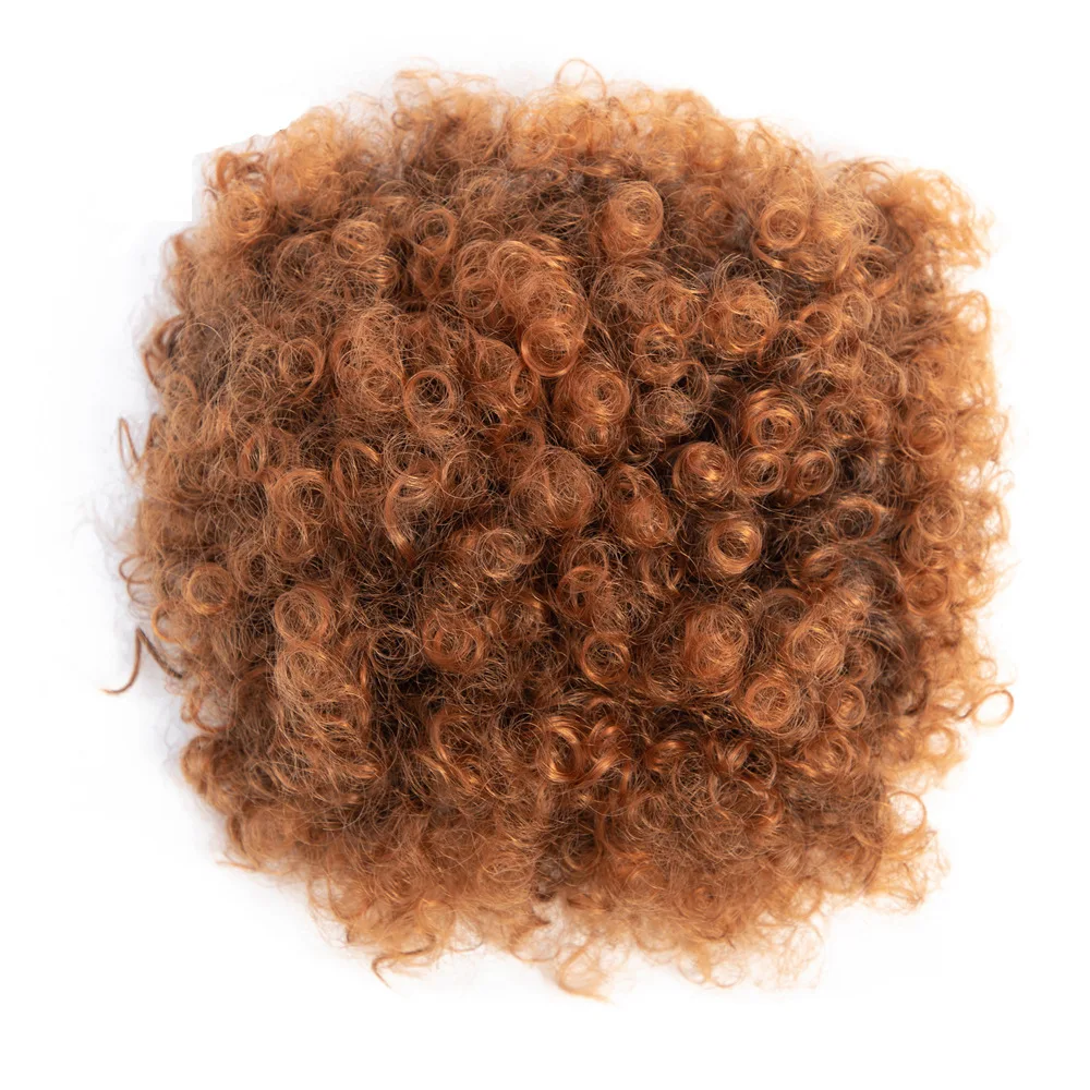 Высокое качество заколка для волос, шиньон волос круг булочка афро буфами на рукавах модные синтетические волосы шиньон