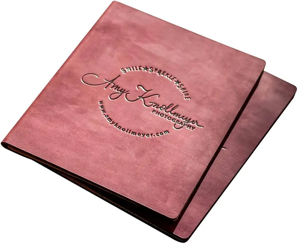 Leather Booklet Planner Schedule Calendar Case with Strap Custom Logo Label Brand Personalized Cover