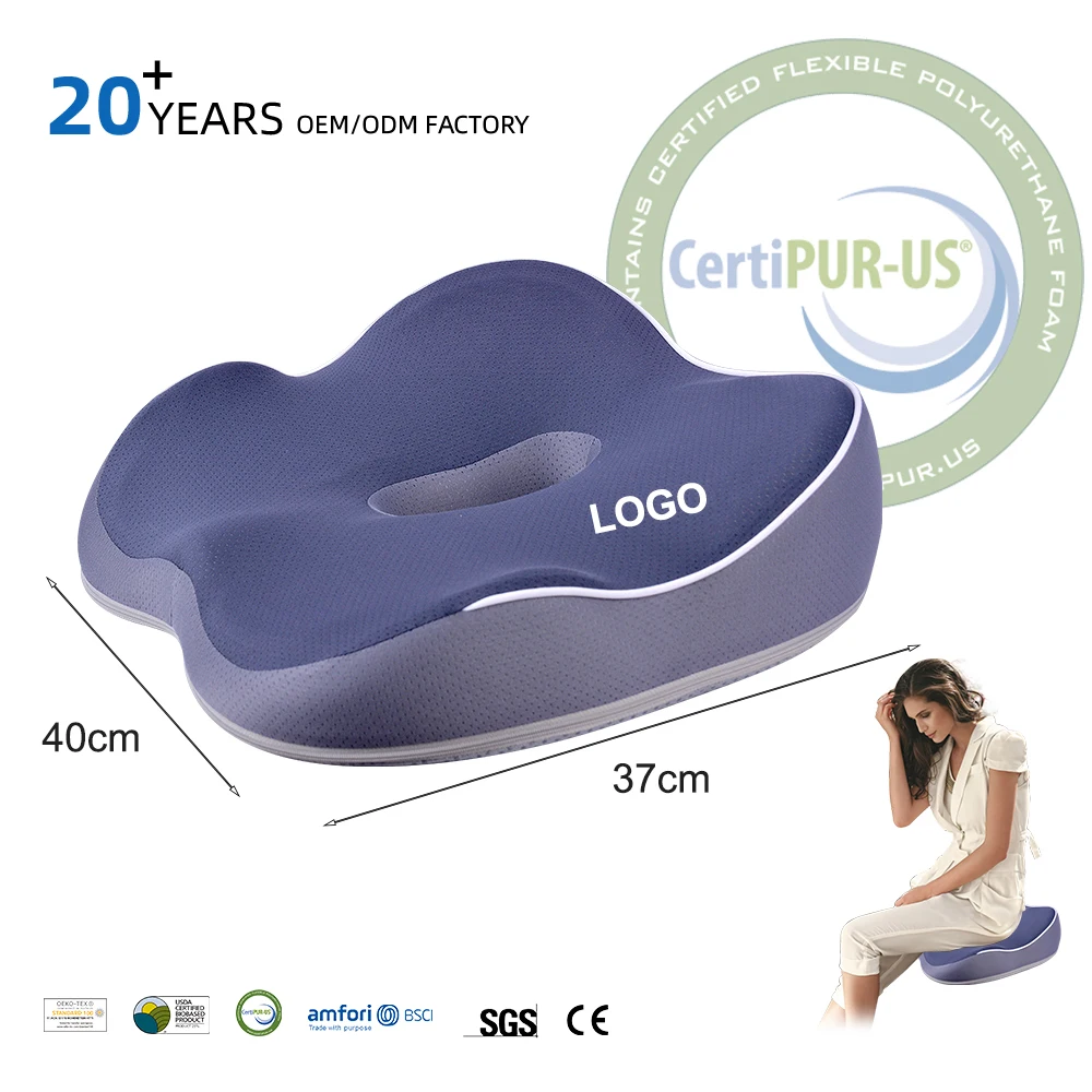 Beezin Washable Cover  Cushion Office Lumbar Support Chair Car Back Support Memory Foam Pillow Chair Cushion Seat