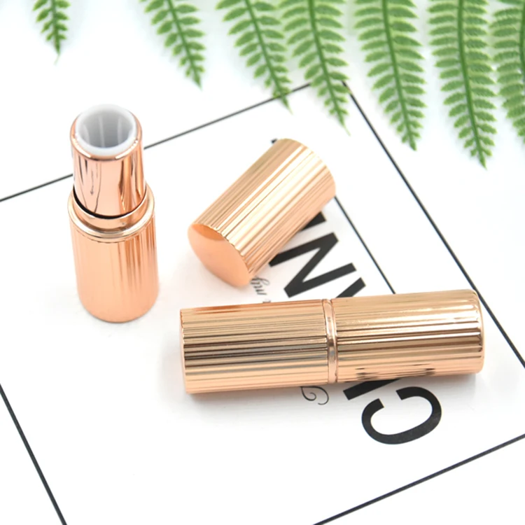 Роскошный Розовый Золотой пустой тюбик для губной помады под заказ контейнер для бальзама для губ