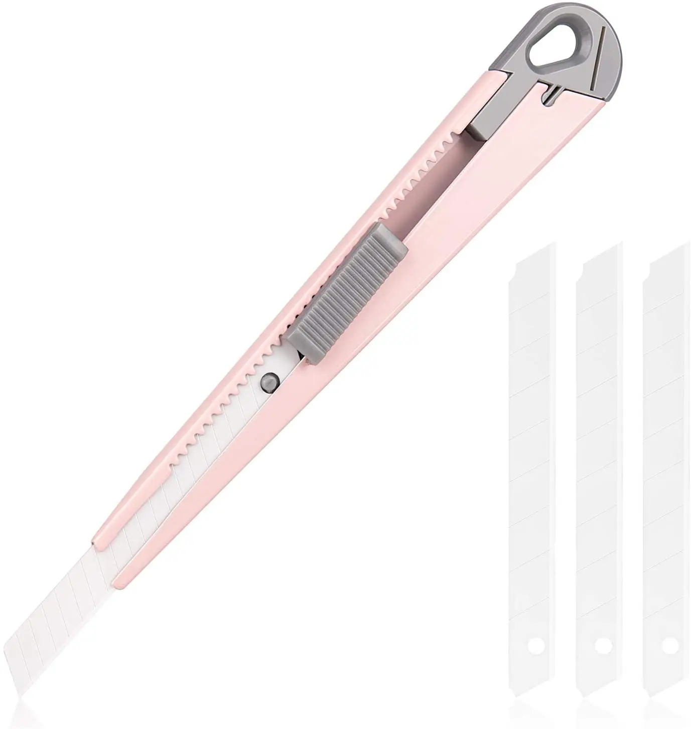 Pink/blue/yellow economic stationary 9 mm Utility Knife cutter metal handle