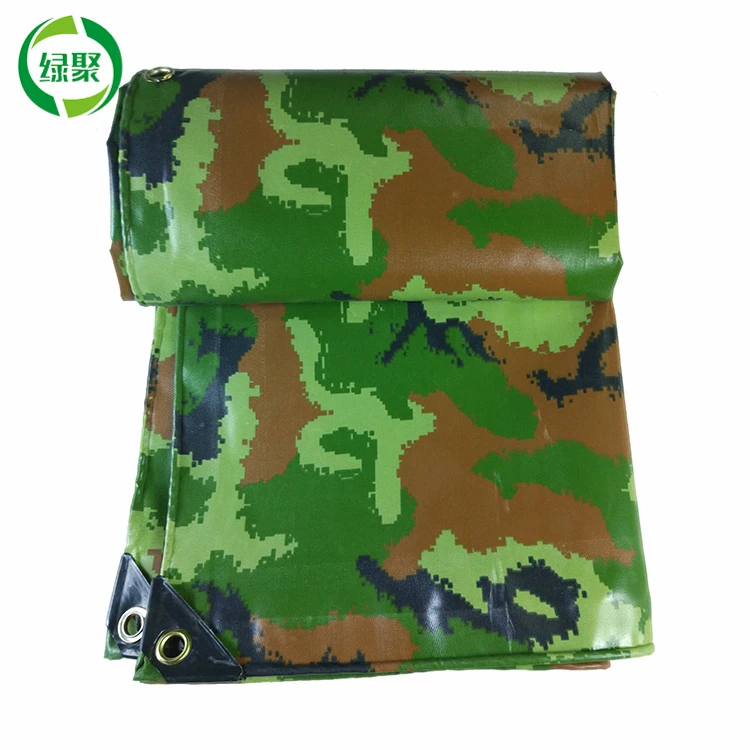 Китайская Фабрика брезент камуфляж холст, настроить ПВХ покрытием холст полотно брезента с Люверсами