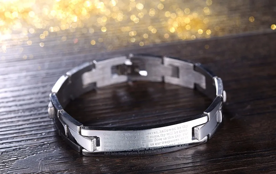 RINNTIN GTB37 Religious Christian Jewelry Jesus Cross Bracelet in Stainless Steel Jewelry Bracelet