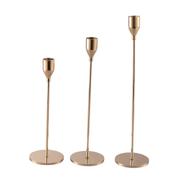 
Modern Gold Candle Holder For Taper Stick Candle 