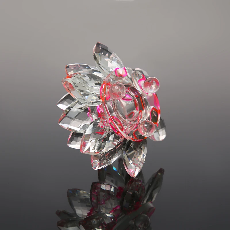 CJ-Hot Sale Colorful Crystal Tea Light Candlestick Holder Crystal  Flower Lotus Candle Holders