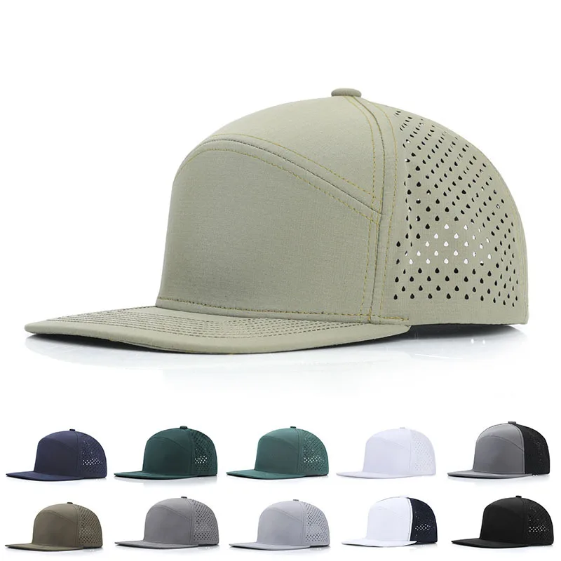 High Quality 6 Panel Snapback hat Baseball Cap Waterproof hat Flat Brim Sports Cap Custom Hip Hop Cap for Outdoor & Ski Scenes