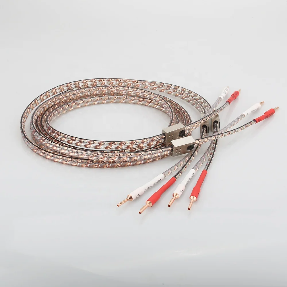 Viborg VS903 2.5m 17AWG Solid Flat Copper Hifi Audio Speaker Cable with VB401 Pure Copper Banana Plug