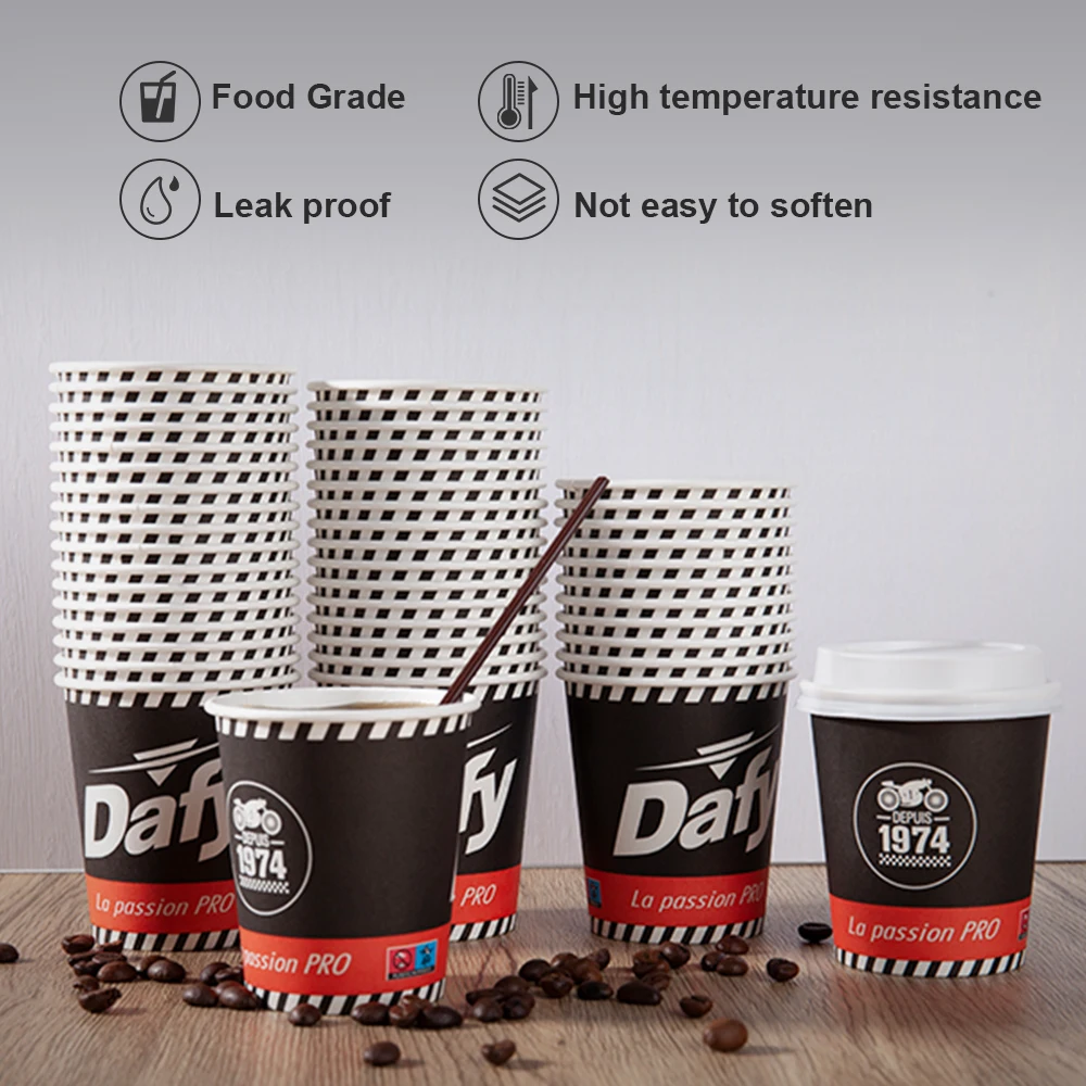 3/4/8/9/12/16 oz Customized Logo Eco-friendly Coated Wholesale Disposable Coffee Tea Paper Cups With Lid