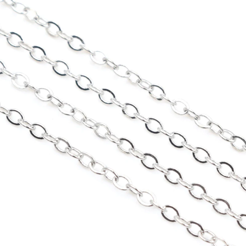 5 Meters/lot 2.4x1.8mm 5 Colors Plated Welded Iron Cable Chains Necklace DIY Jewelry Making Findings Accessories