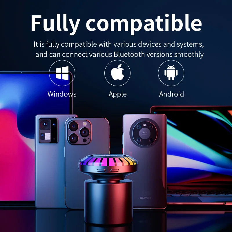 Портативный динамик RGB с цветным ритмовым светом превращает все в беспроводной костной проводимости Bluetooth-динамик