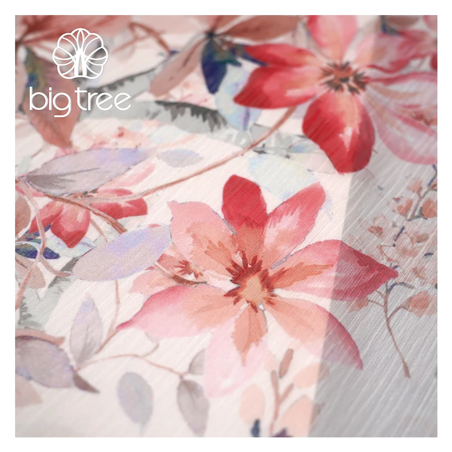 Hot Sale 100% Polyester Crepe Chiffon Chinese Floral Painting Printed Fabric for Dress Scarf Shirt